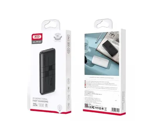 Портативная батарея XO PR187 10000 mAh PD20W + QC 3.0 22.5W Black - фото 2