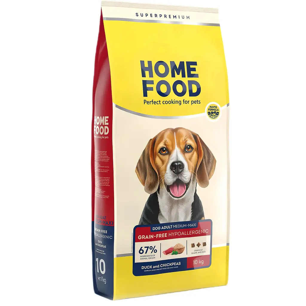 Сухий корм для собак середніх та великих порід Home Food гіпоалергенний з качкою та нутом 10 кг