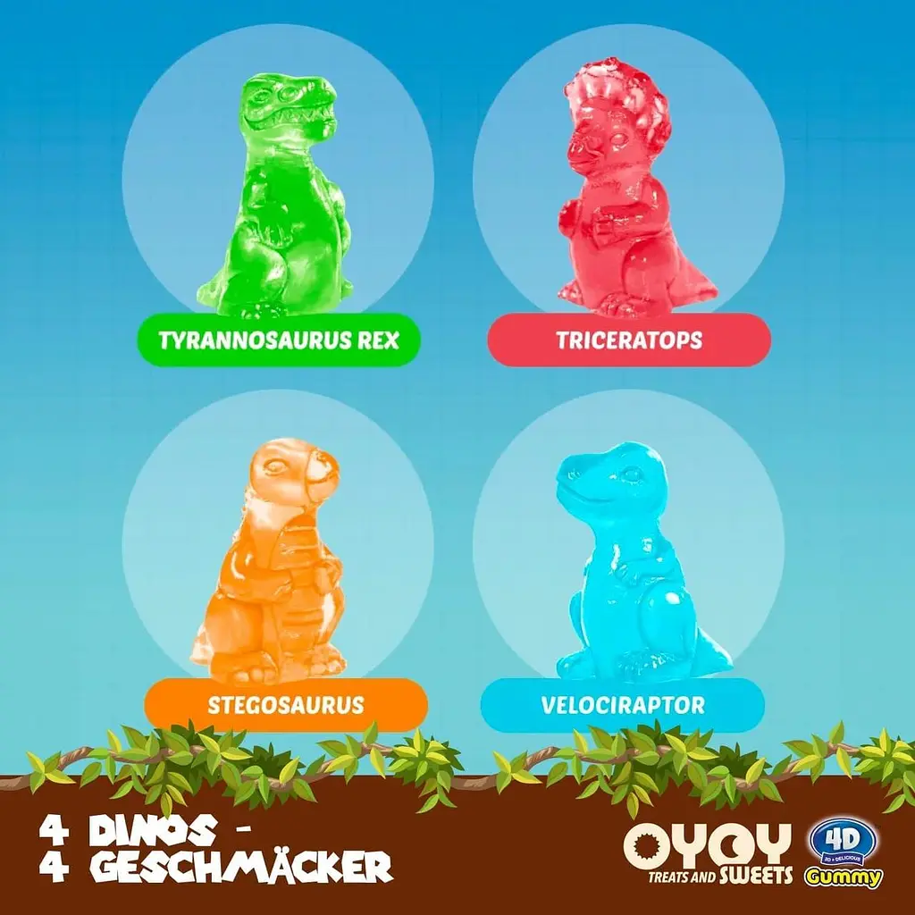 Жувальні цукерки Amos 4D Gummy Dinosaur 198г - фото 4