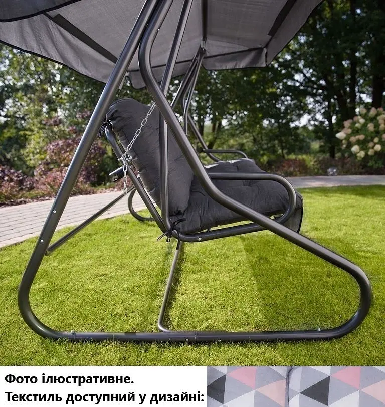 Садовая качель Patio Milano, серо-розовый геометрический принт - фото 7