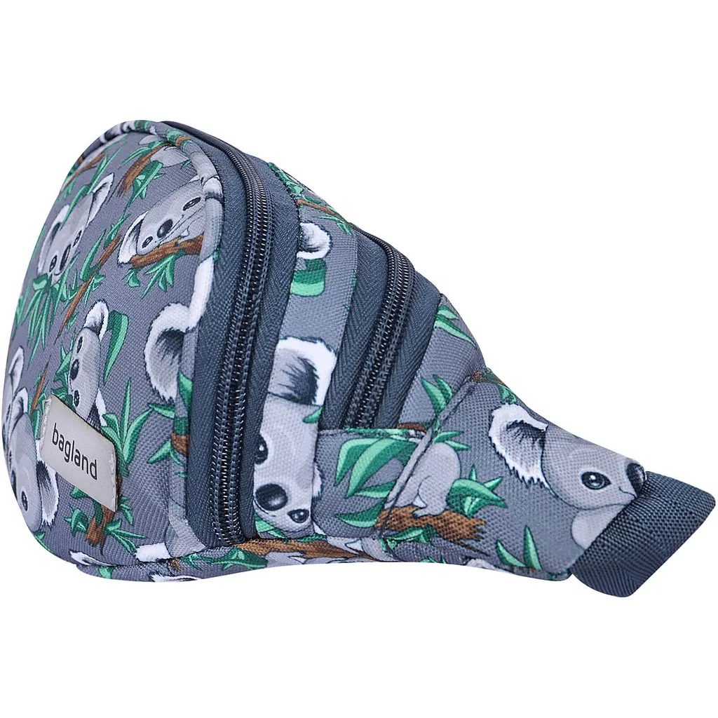 Сумка-бананка Bagland Bella 2 л сублімація 989 сіра з принтом (00202664) - фото 2