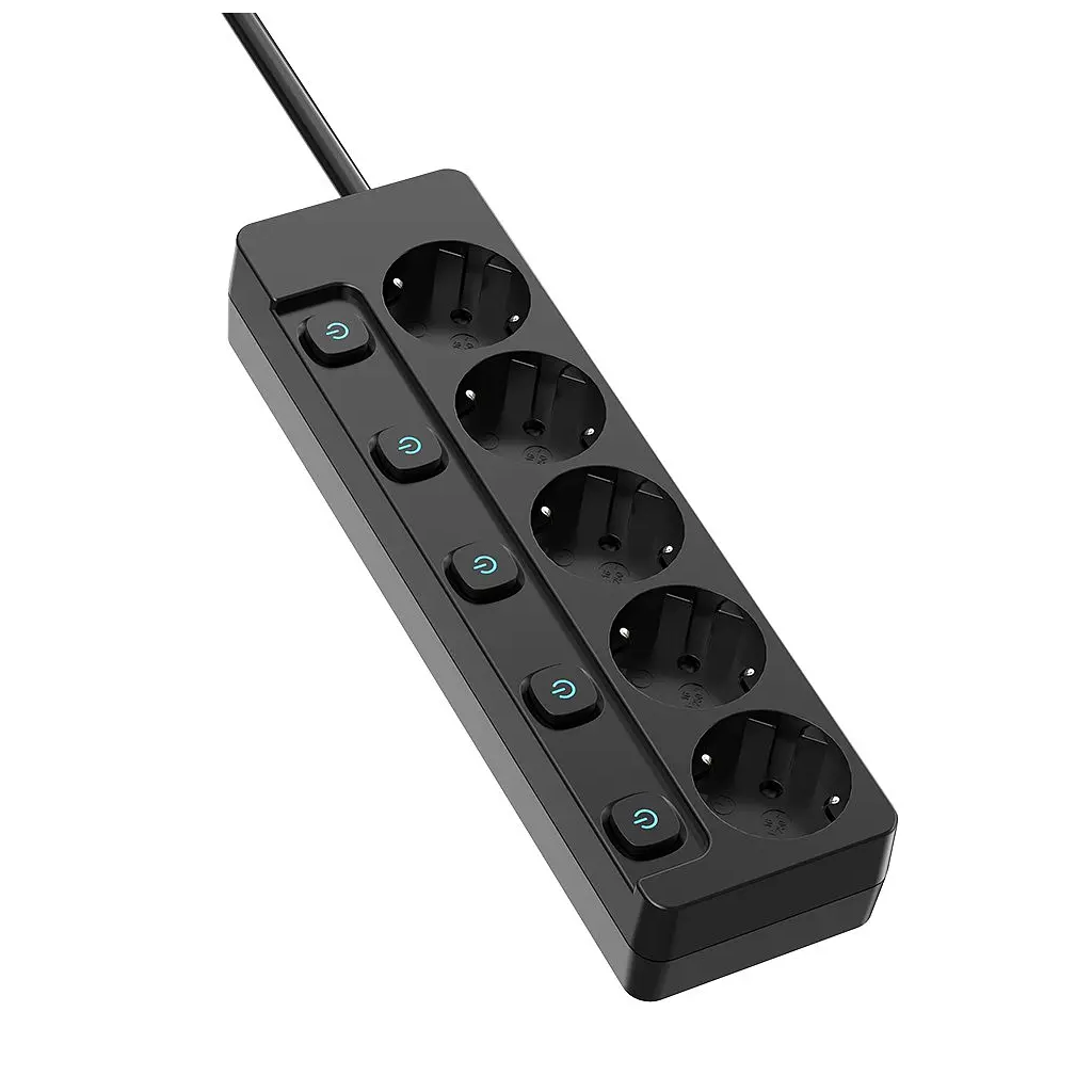 Мережевий фільтр живлення ColorWay CW-PSEA55SBK 5 розеток 5м (CW-PSEA55SBK) - фото 2