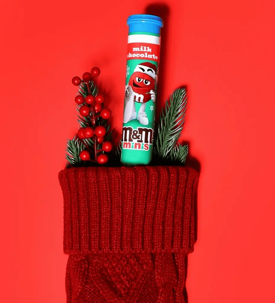 Драже M&M's Minis Milk Chocolate Mega Christmas Tube 50г - фото 5