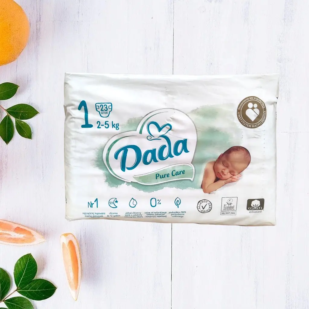Підгузки Dada Pure Care 1 2-5кг 23шт