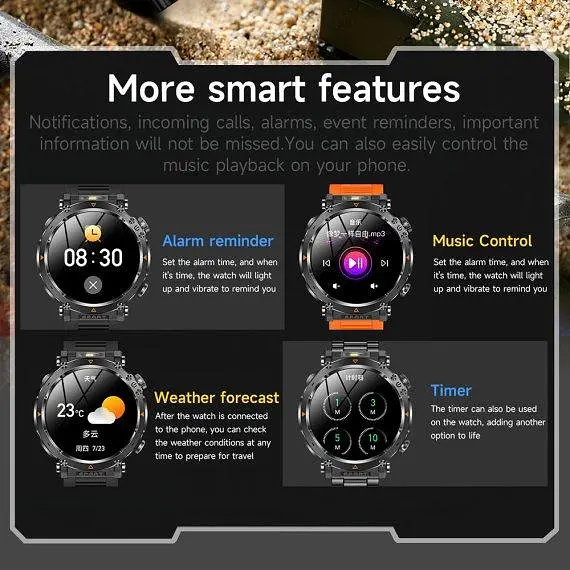 Розумний наручний годинник Smart Avation Pro Steel 2 ремінця (Чорний) - фото 8