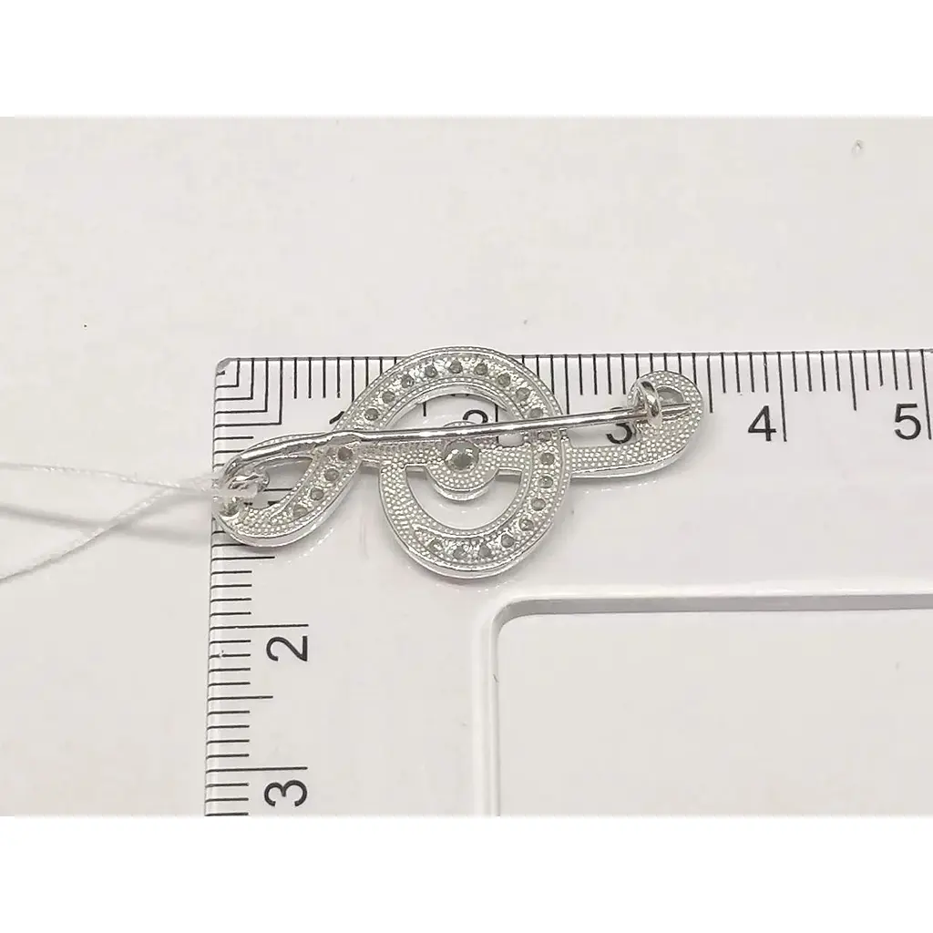 Срібна брошка Ірій з фіанітами. 9515 - фото 4