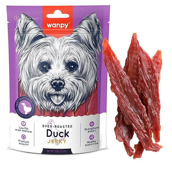 Wanpy Duck Jerky ВАНПІ ФІЛЕ КАЧКИ В’ЯЛЕНЕ ласощі для собак, 100 г