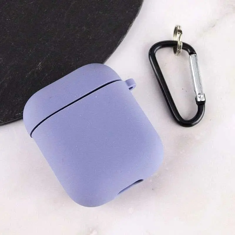Чохол Silicone Case + Carabine для Apple AirPods Lavender Gray [44680] - фото 4