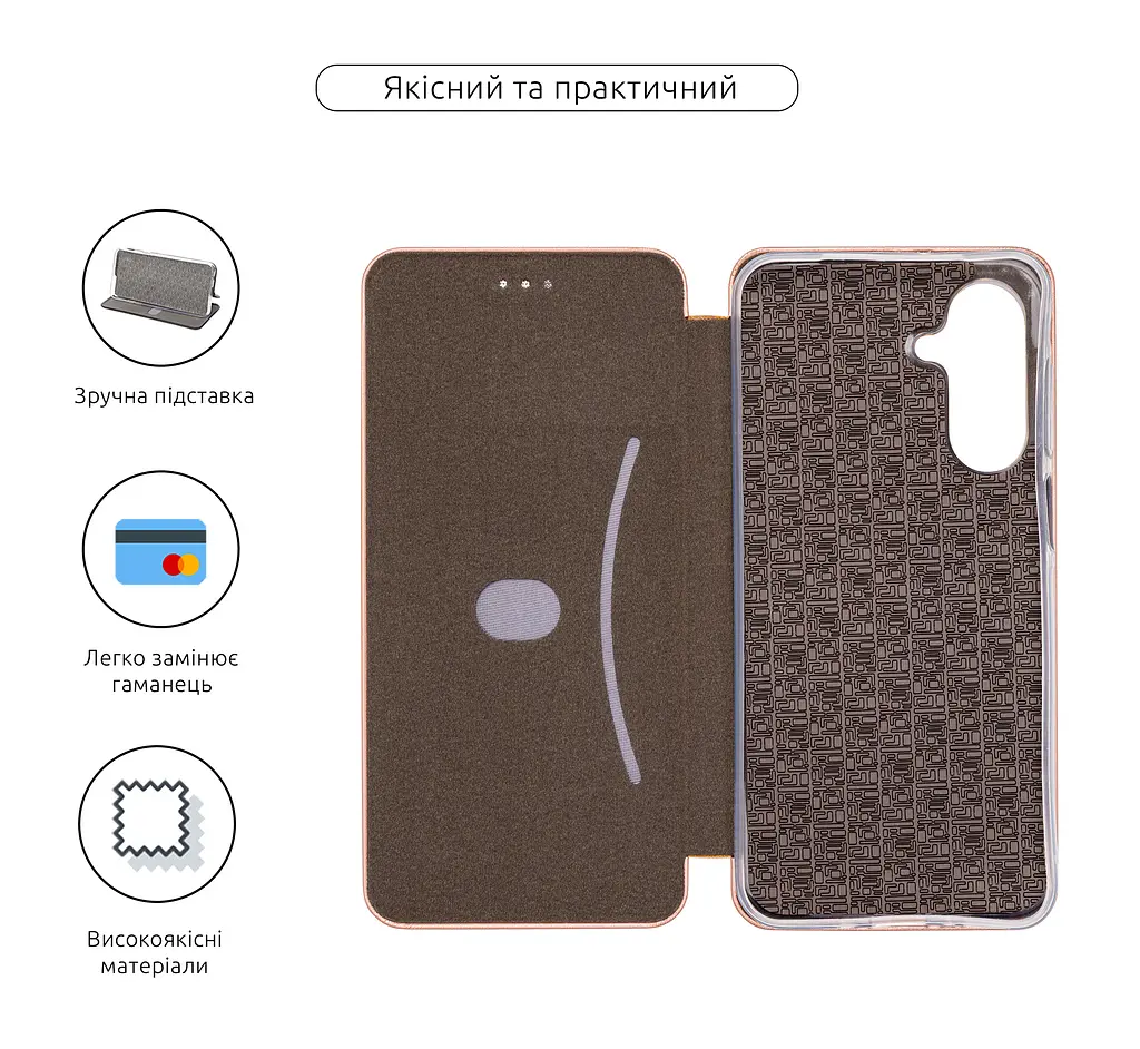 Чехол-книжка для Samsung Galaxy A17 4G (A175), G-Case, розовый, кожаный чехол-книга из экокожи (PU) и TPU, с магнитом, с подставкой и вместительным кардхолдером, противоударный, защита всего корпуса, ArmorStandart (ARM86785) - фото 3