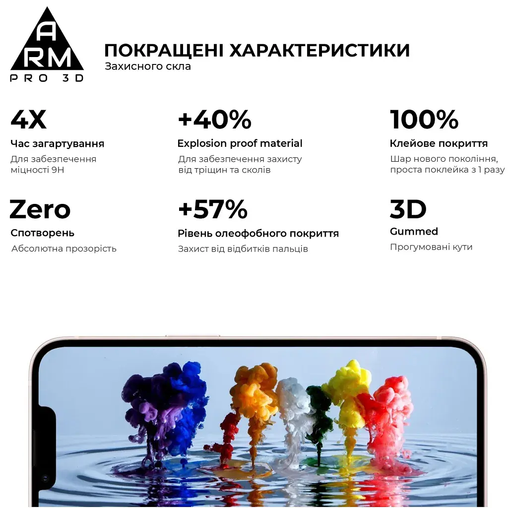 Скло захисне Armorstandart Pro 3D Apple iPhone 13 mini Black (ARM60250) - фото 3