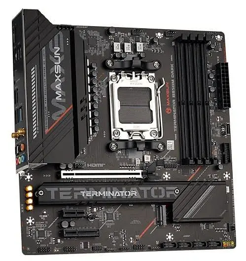 Материнська плата Maxsun Terminator B850M DARK WIFI (MS-Terminator B850M DARK WIFI) (Socket AM5, AMD B850, Micro-ATX) - фото 2