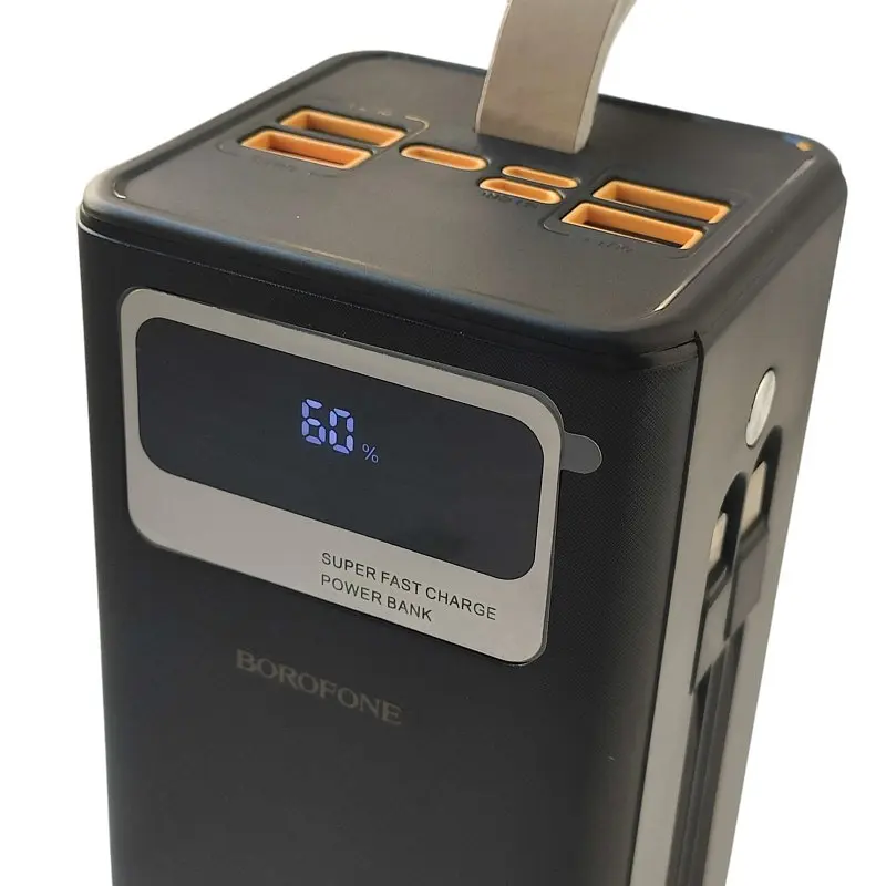 Павербанк 50000мА·ч Power Bank 4USB 2Type-C PD із швидкою зарядкою до 22.5W та ліхтариком кабелю Type-C та Lightning портативний зарядний пристрій BOROFONE DBT 35B - фото 3