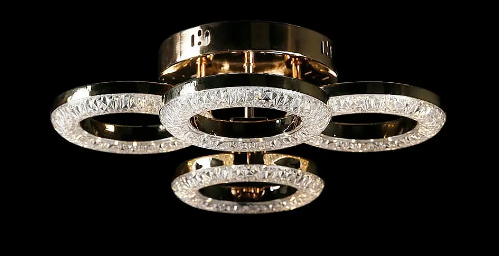 Люстра стельова LED Splendid Ray LT8003/4, 80W, золото, білий, сучасний стиль з пультом та димером - фото 3
