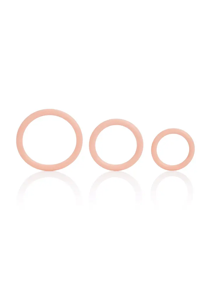 Ерекційне кільце CalExotics Tri-Rings 3 шт тілесний - фото 2