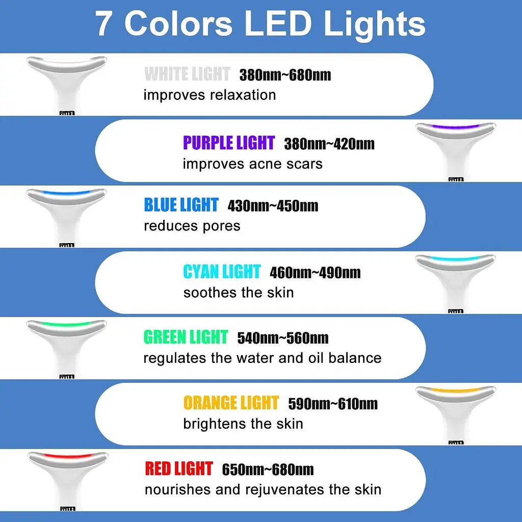 LED масажер для обличчя OHEDMEH 6-в-1 з EMS, вібрацією та 7 кольорами - фото 2