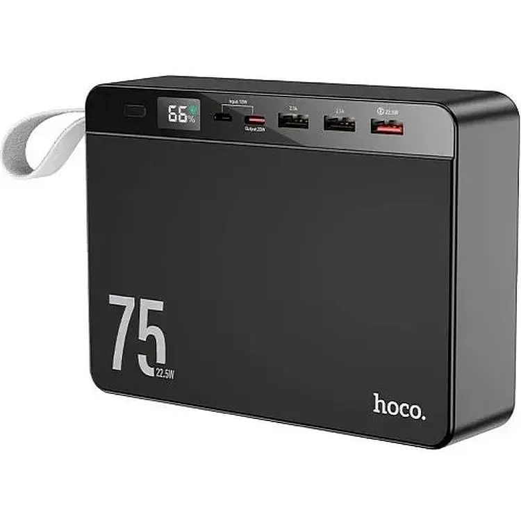 Портативна батарея Hoco J94 Overlord 22.5W PD20W QC LCD 75000 mAh Black - фото 2