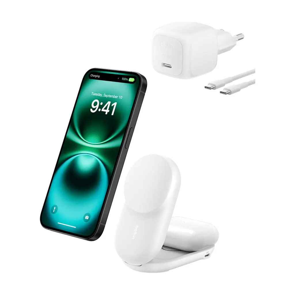 Зарядний пристрій Belkin UltraCharge Wireless 2-in-1 25W white (WIZ039KQWH) - фото 9