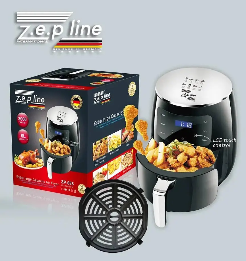 Аеро фритюрниця Zepline ZP-085 повітряна безмасляна 3000 Вт 6л Сріблястий - фото 4