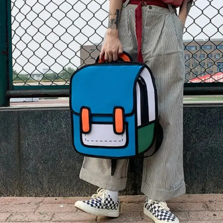 Рюкзак стильный 2Д Синий Stylish Backpack 2D Blue 40x36x12 - фото 2