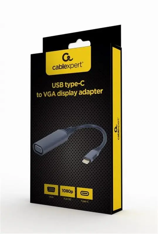 Адаптер Cablexpert VGA - USB Type-C (F/M), 0.15 м, Black (A-USB3C-VGA-01) - фото 2