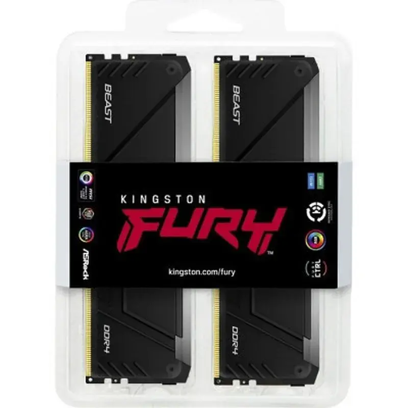 Модуль пам'яті для комп'ютера DDR4 64GB (2x32GB) 3200 MHz Beast RGB Black Kingston Fury (ex.HyperX) (KF432C16BB2AK2/64) - фото 3