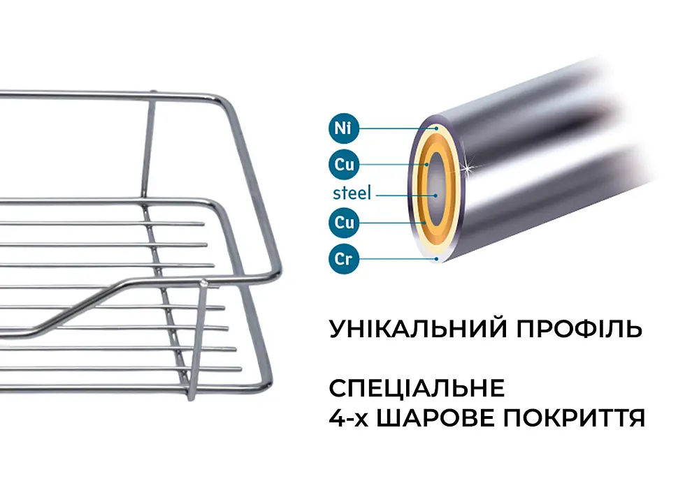 Полиця нержавійка на самоклейці, FABRIKA EMI Max. Розмір: 35.2х12.9х8.3 - фото 4