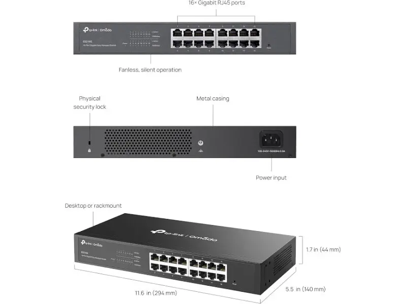 Комутатор TP-LINK Omada ES216G - фото 6