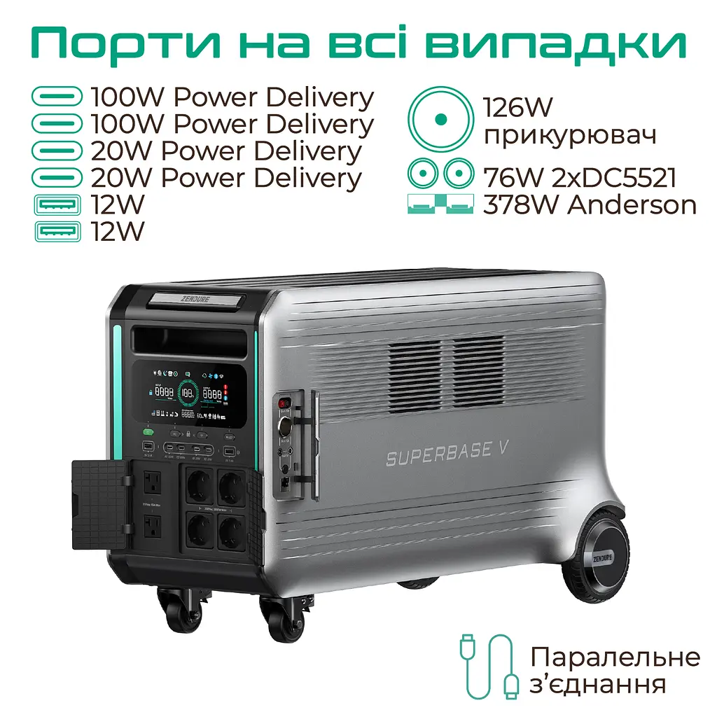 Зарядная станция Zendure SuperBase V6400 (6438 Вт/м) 3800Вт UPS Semi-Solid GridFlow WIFI/BT - фото 3