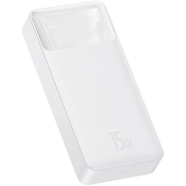 Повербанк Baseus Bipow Digital Display 2 USB + Type-C 15W 20000 mAh White - фото 2