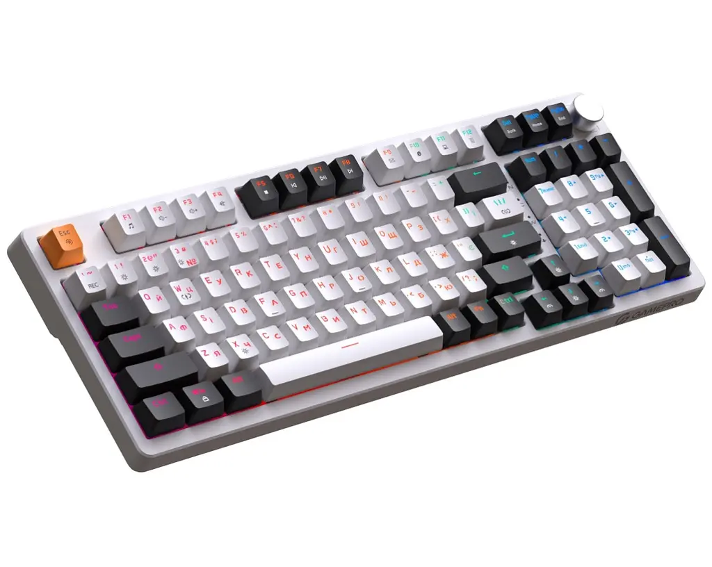 Клавіатура ігрова механічна GamePro GPMK-170 Outemu Red Swich Hot-Swap RGB White - фото 3