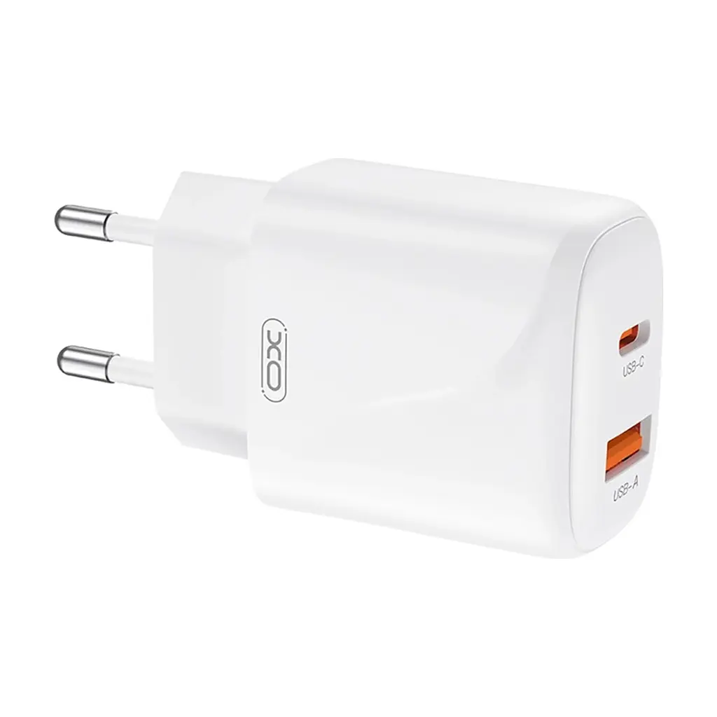 Зарядний пристрій XO 1xUSB-C PD20W + 1xUSB QC3.0 White (L158.white) - фото 2