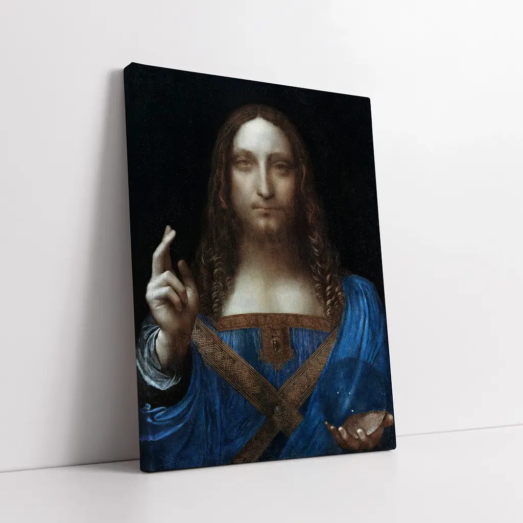 Інтер'єрна картина Спаситель світу, Леонардо да Вінчі, Leonardo da Vinci, Salvator Mundi, релігійний декор, 60×43 см (id6946) - фото 2