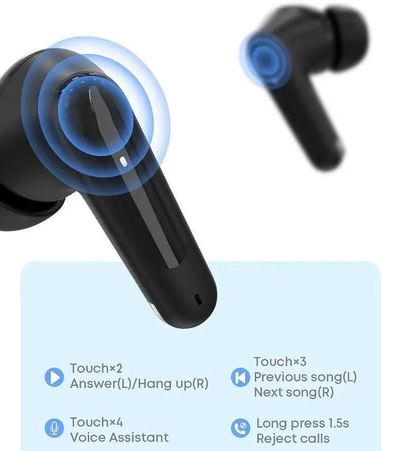 Навушники Langsdom бездротові TN17 з шумоподавленням Bluetooth 5.4 та мікрофоном ігрові вакуумні TWS для телефону - фото 10