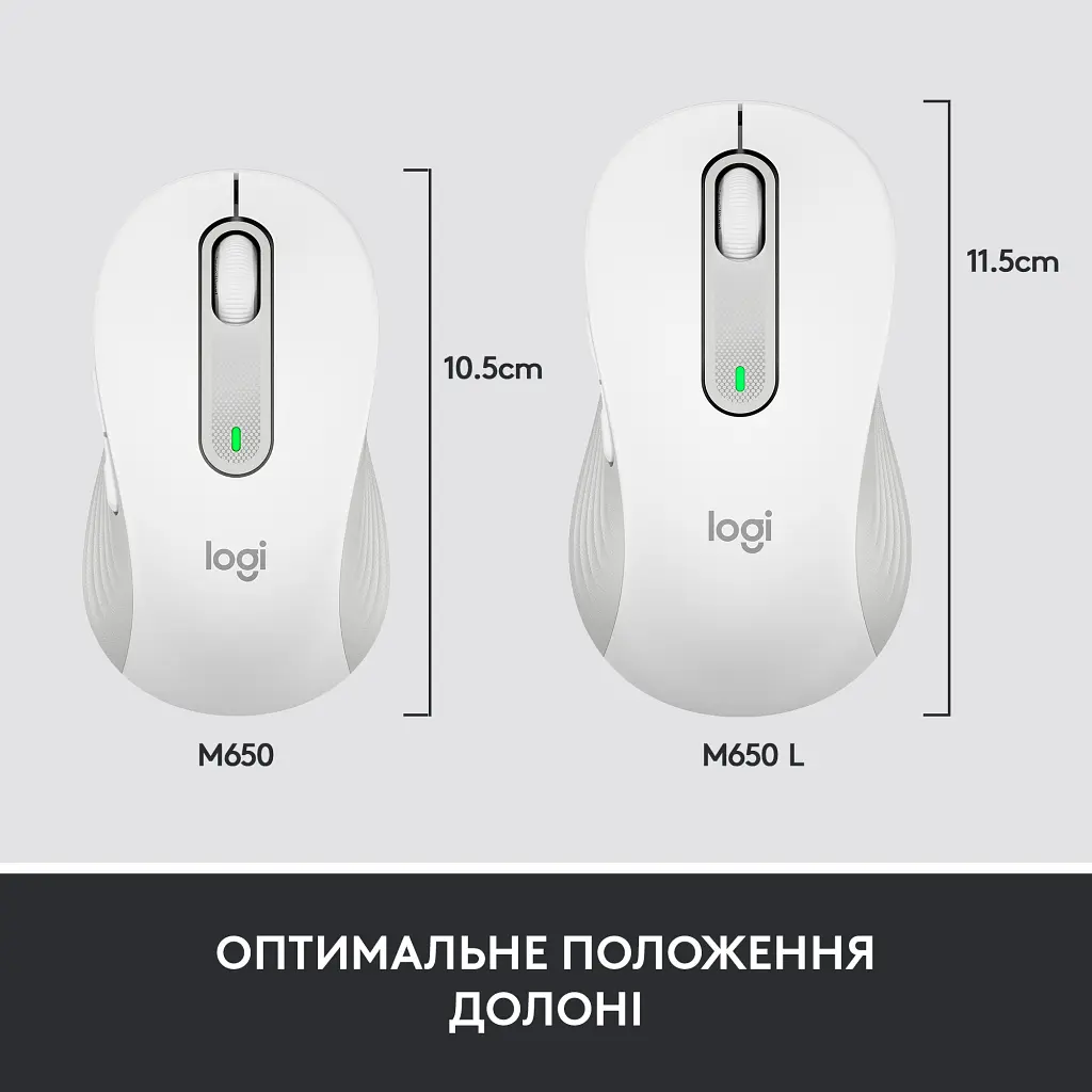 Мишка Logitech Signature M650 L Wireless Mouse for Business Off-White (910-006349) - фото 7