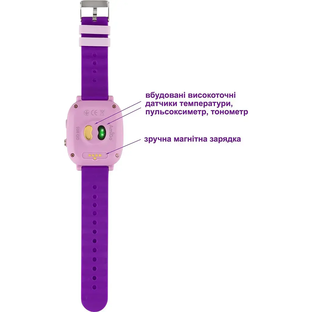 Smart Watch AmiGo GO005 4G WIFI Thermometer Purple - фото 2