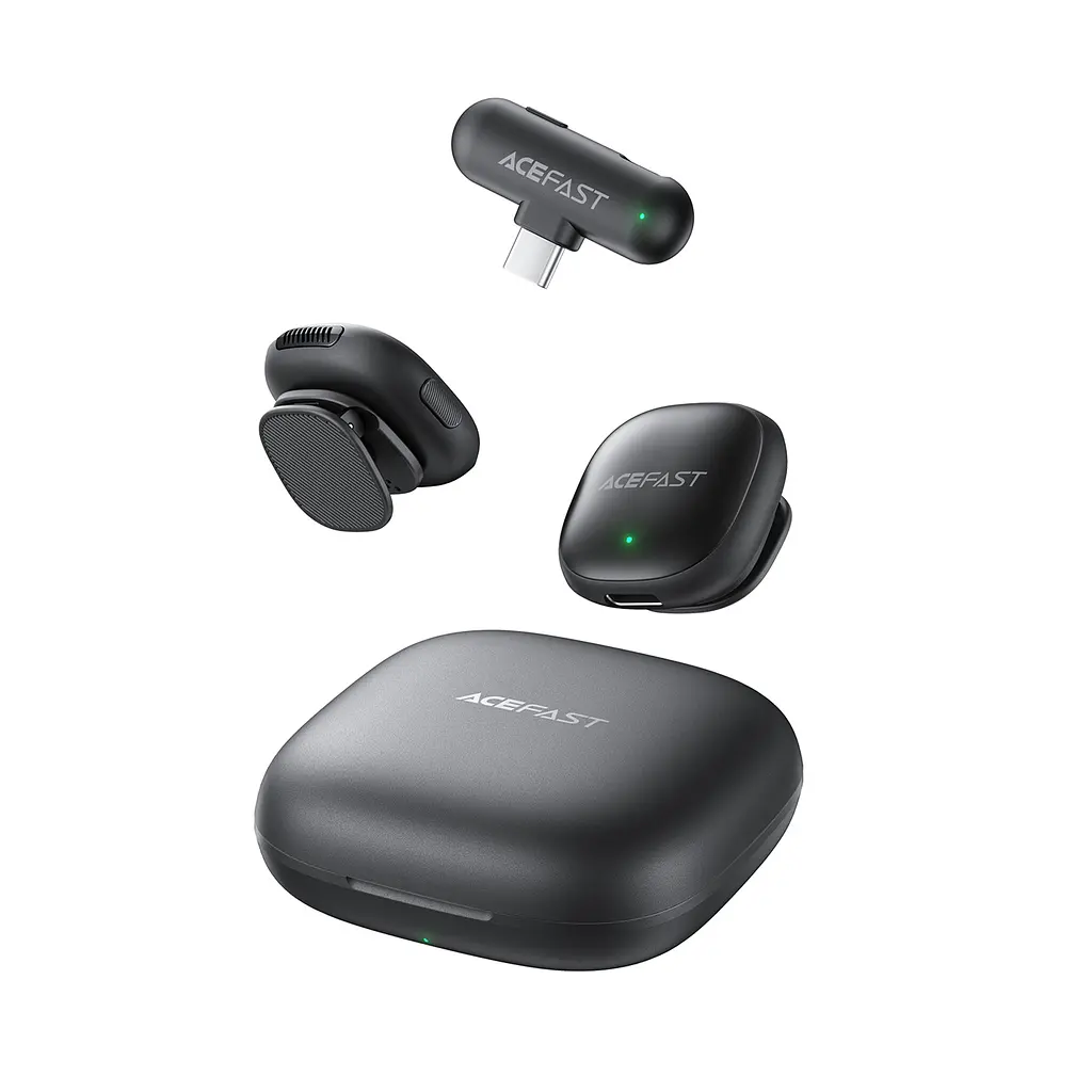 Бездротова мікрофонна система ACEFAST R1 wireless lavalier microphones Black (6974316284895) - фото 6