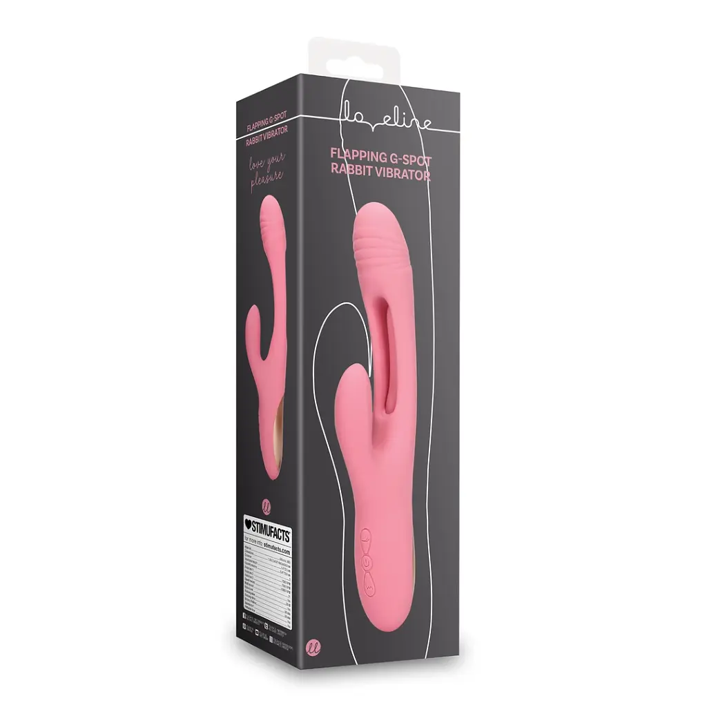Вібратор-кролик Loveline G-spot Fluttering, 24.8 см (рожевий) - фото 12