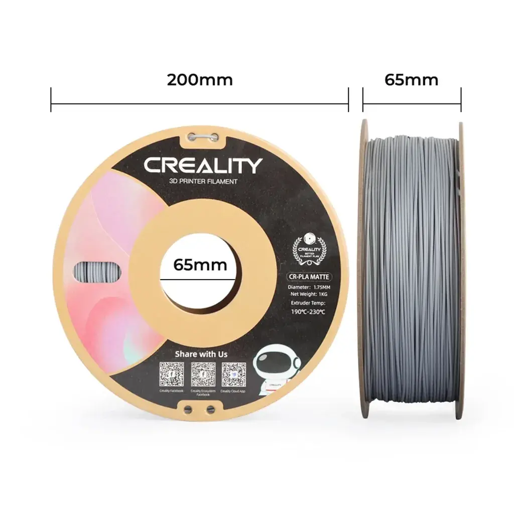 Пластик для 3D-принтера Creality PLA matte 1кг, 1.75мм, gray (3301010299) - фото 6