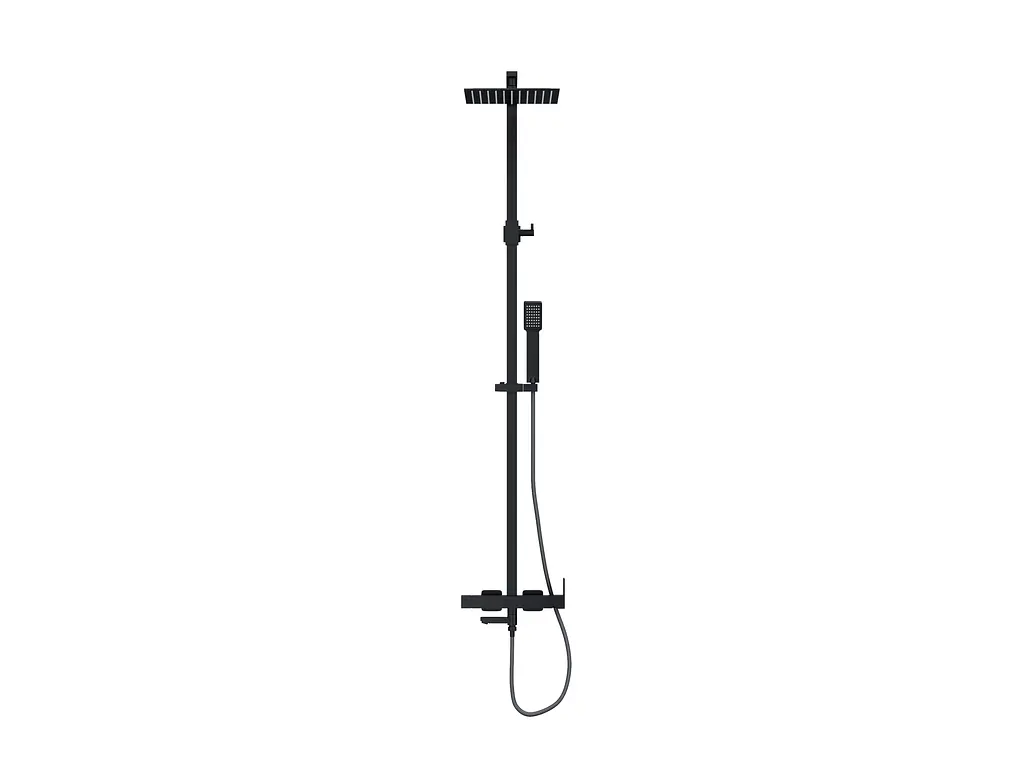 Душова система Corsan Ango black mat з виливом CMN030MBL, Чорний матовий - фото 6