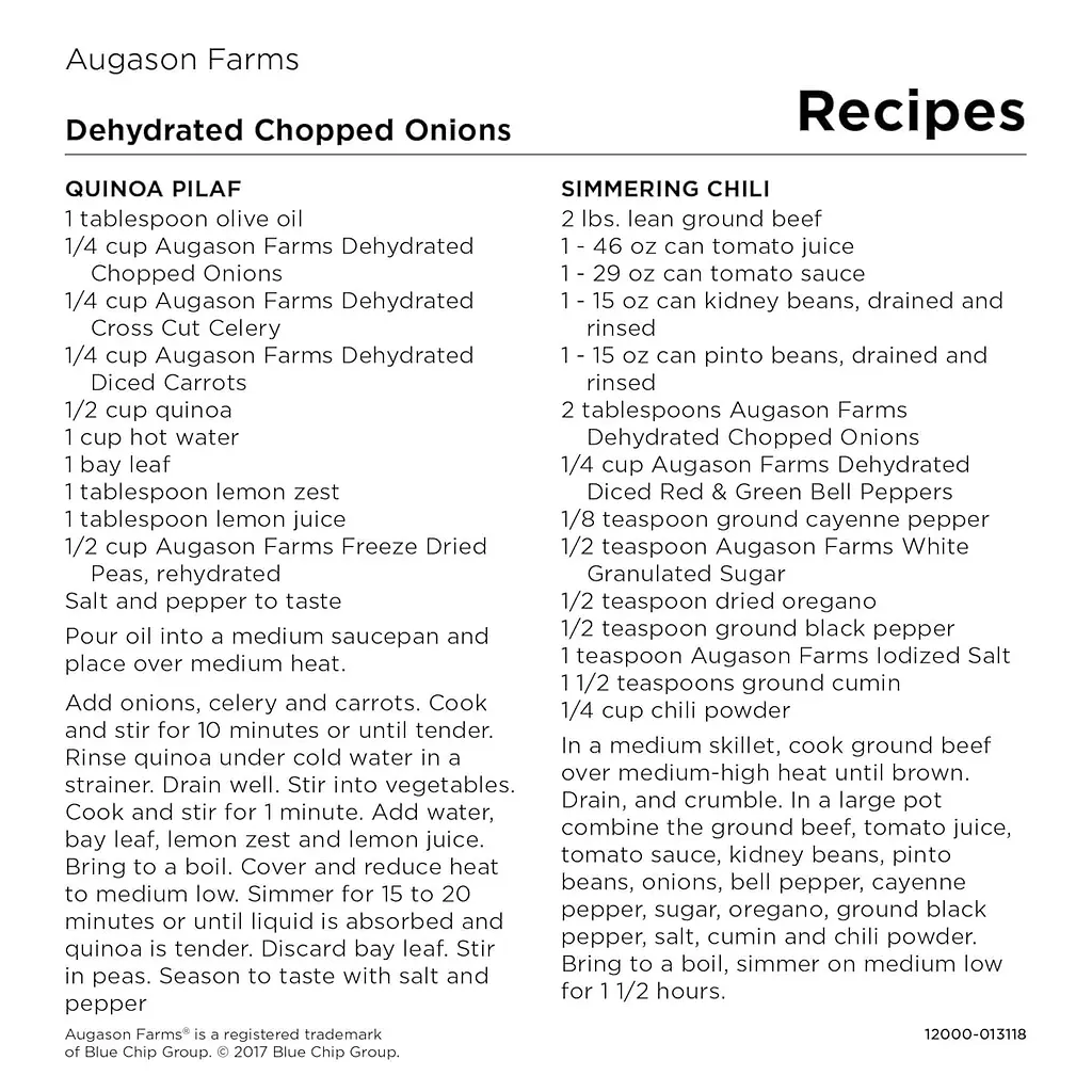 Цибуля нарізана сублімована з великим терміном придатності 25 років Augason Farms, 217 порцій (101097) - фото 3