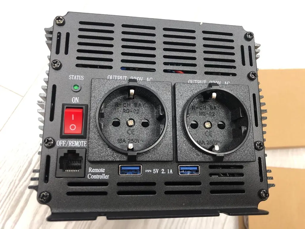 Інвертор перетворювач напруги Edecoa Spannungswandler DPM20 12-230V 2000W чистий синус (дві розетки) - фото 6
