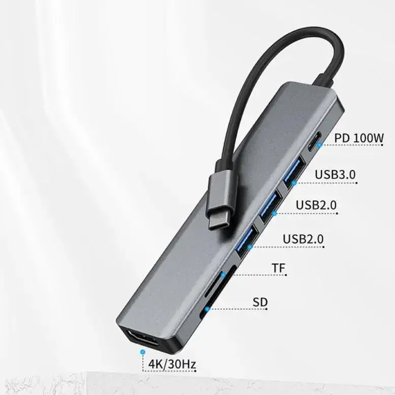 USB-хаб 7в1 Концентратор XoKo RJ45 + HDMI + 2xUSB (Type-C / USB 3.0 / PD / Ethernet) - фото 4