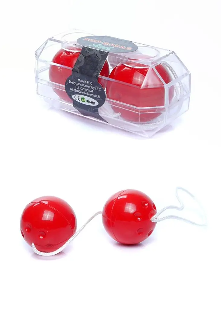 Вагінальні кульки Duo-Balls Red, 21 см, червоний - фото 2