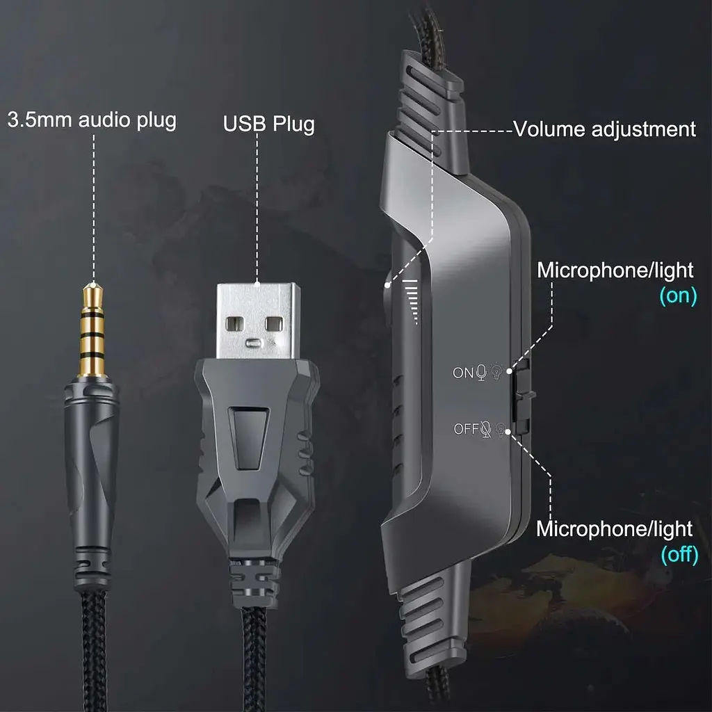 Наушники Onikuma Gaming with LED K6 - фото 5