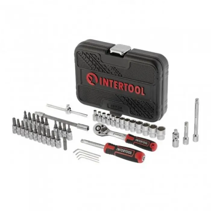 Набор инструментов Intertool Storm ET-8046, 46 ед, Cr-V, 1/4", в кейсе - фото 3