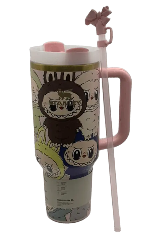 Термос термочашка Stanley Quencher H2.0 Tumbler з нержавіючої сталі 1,18 л Labubu Cup Premium Look KT8005202 - фото 3