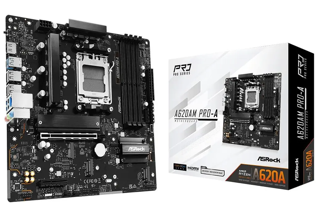 Материнська плата AsRock A620AM PRO-A (A620AM PRO-A) (Socket AM5, AMD A620A, Micro-ATX) - фото 5