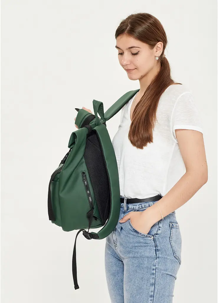 Жіночий рюкзак Sambag RollTop Zard зелений 41 х 30 х 16 см (24238007) - фото 7