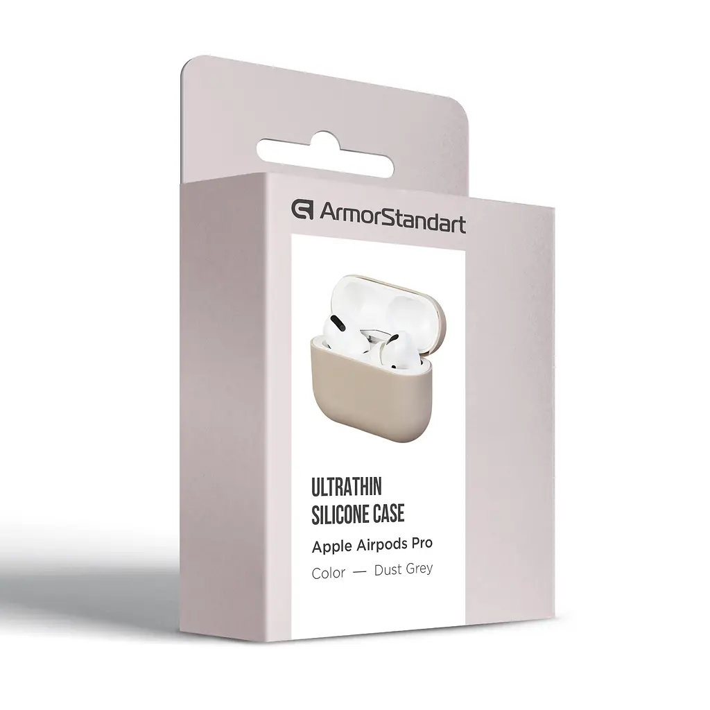 Силіконовий чохол для навушників Apple AirPods Pro, Ultrathin Silicone Case, сірий, захисний чохол, ультратонкий і легкий, захист від подряпин і пилу, м"який силікон, ArmorStandart (ARM55960) - фото 3