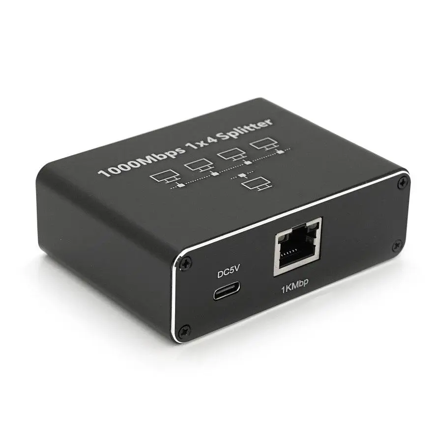 Активний RJ45-сплітер 1x4 Network splitter Adapter Voltronic YTS-RJ45-1004 1000Mbps - фото 3
